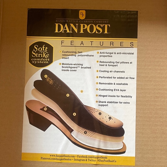 Dan Post Red Cowboy Boots (Sidewinder Style 3455) size 8.5 B - Picture 11 of 12